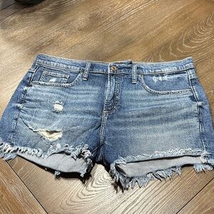 Silver Jeans Frayed Blue Jean Shorts